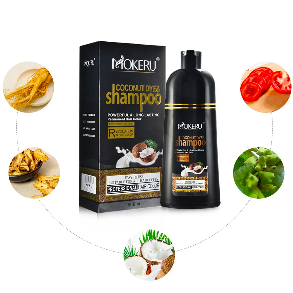 MOKERU ココナッツ染料シャンプー 500ml 3 Pcs Coconut Hair Color Shampoo | Mokeru Coconut Dye