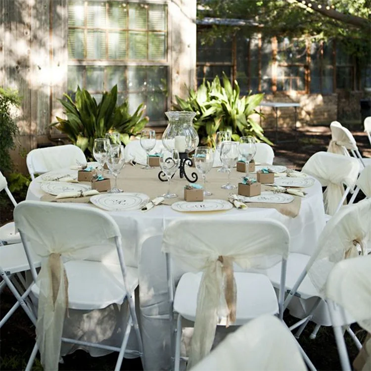 Minimalist Cast Iron Metal Pp Resin Garden Chairs for Events Outdoor  Wedding White Plastic Foldable Party Dining Folding Chair