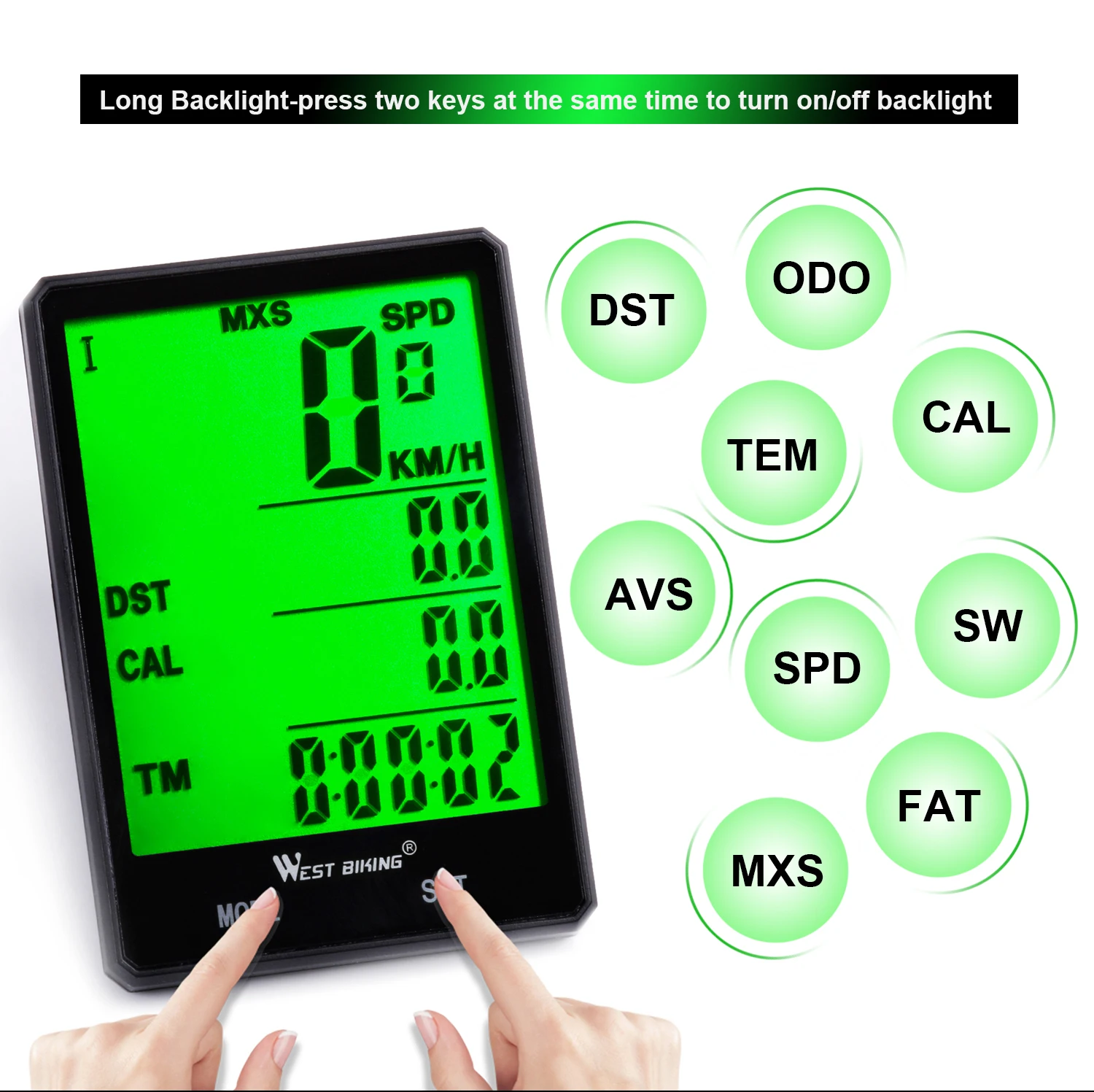 WEST BIKING Waterproof Mount 20 Function Speedometer Exercise Cycling Computer GPS Road Bike Digital Wireless Bicycle Computer