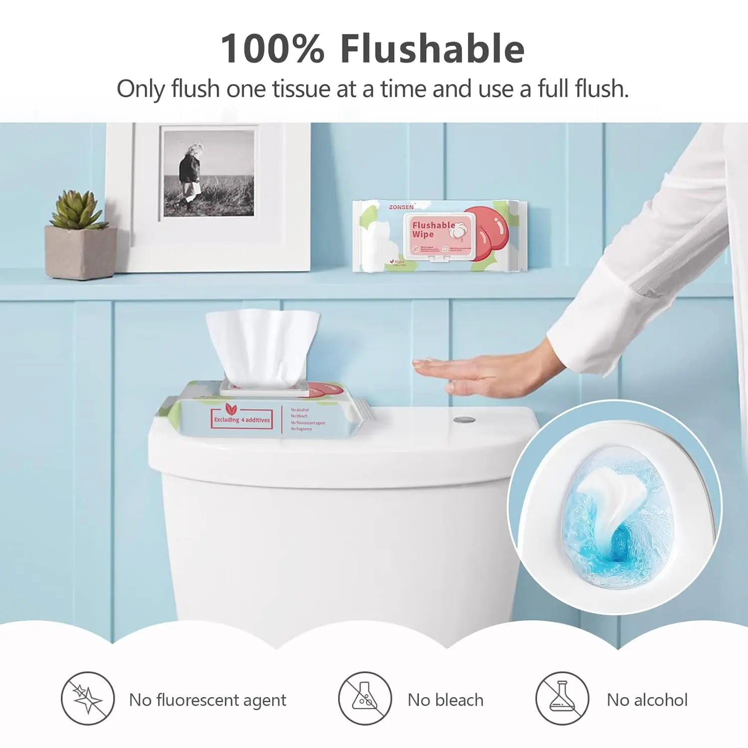 Lookon Biodegradable Adult Men Flushable Herbal Incontinence Ass Butt