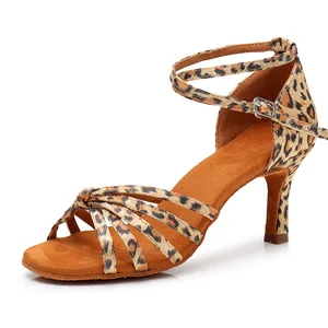 Wholesale Women Latin Shoes Satin Soft Bottom Ladies Ballroom Salsa Dance Shoes