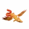 Dragón Volador de Cristal - Degradado Rojo y Dorado
