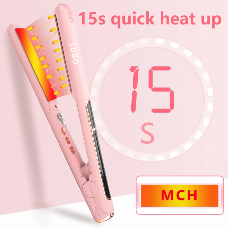 Infrared Ionic Flat Iron LCD Display Hair Straightener Professional Salon Beauty Tools