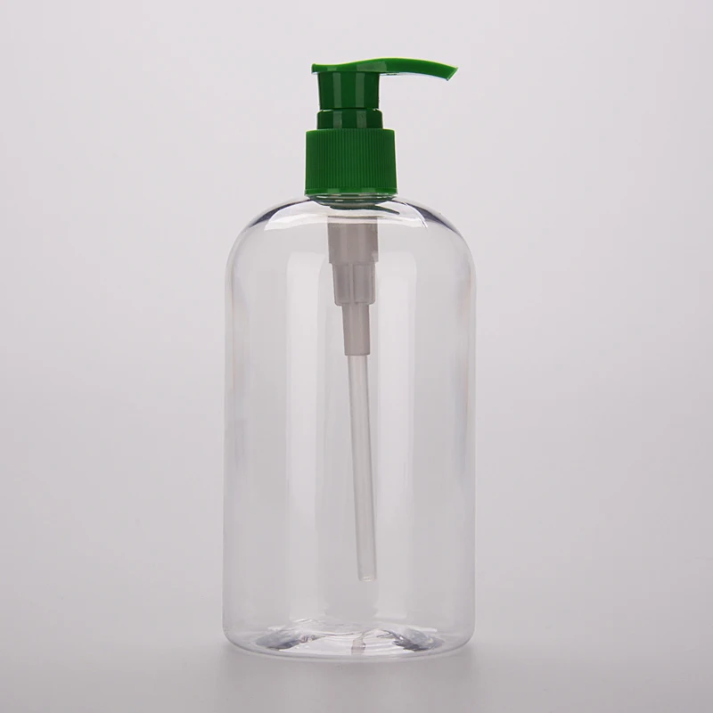 500ml PET Plastic Spray Bottle 500g Customized Cylindrical Empty Transparent Wholesale Pet Shampoo Bottle with Spray Cap