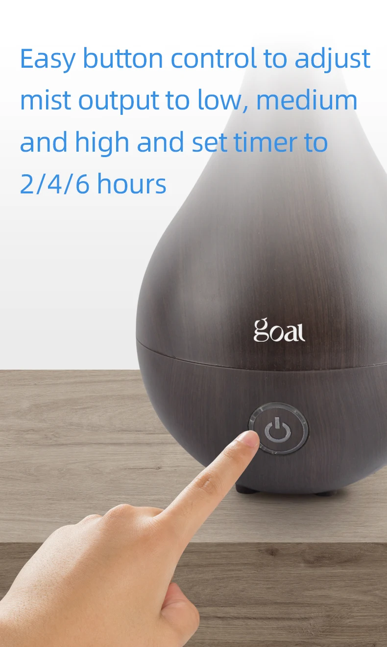 Wood Aroma Diffuser Ultrasonic Electric Humidifier for Household Use for Aromatherapy and Air Humidification