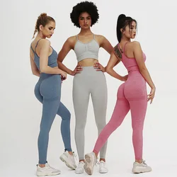 EU/USA Hot Selling Seamless Workout Apparel Sport wear Running Yoga Fitness set outfit women