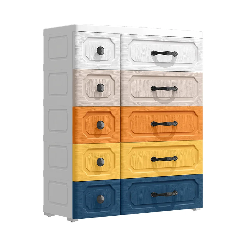 Thickened Plastic Multi-Layer Toy Storage Cabinet Baby Closet & Children's Organizer Chest Drawers for Tableware & Organizing
