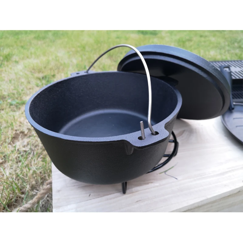 Buy Wholesale China Seasoned Large Single Stand Pans Kickstand 2021 Pizza  7-piece Set In Wooden Box Cast Iron Dutch Oven & Cast Iron Dutch Oven at  USD 40