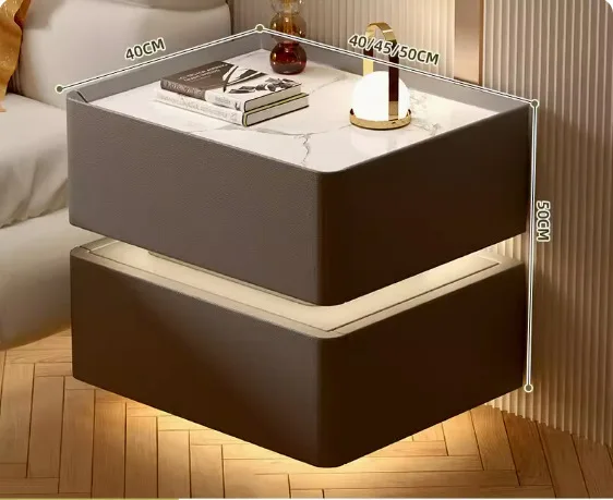 2024 Smart Floating Design Versatile Bedside Table Bedroom Luxury Night Stand with Password Lock