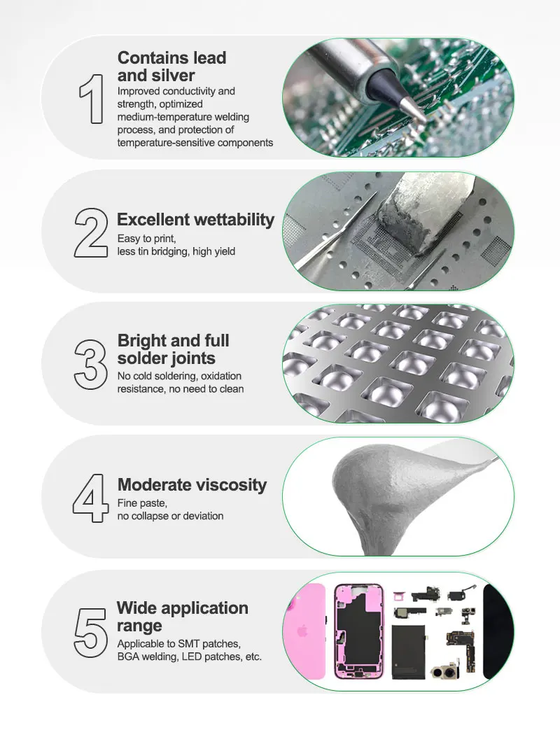 RELIFE HW21 Pâte à souder 183 ℃ (contenant du plomb et de l'argent)