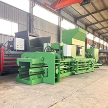 Fully Automatic Horizontal Scrap Metal Waste Plastic Baler Compactor Press Machine Manufacturing Plants Restaurants PLC Core