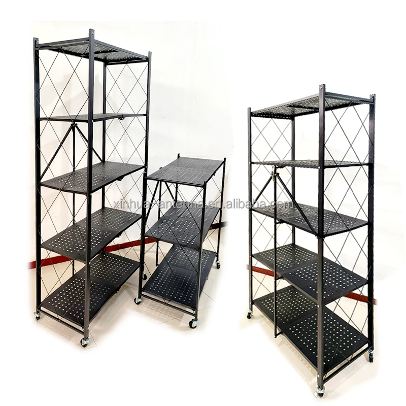 Folding Storage Modern Rolling and Island Foldable With Wheels Mobile bar Organizer Vintage Metal Wood Kitchen Cart