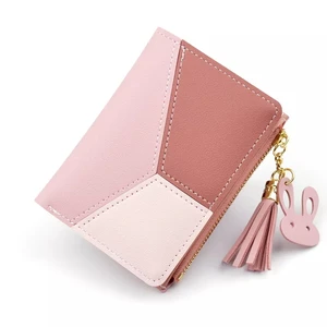 Women's Short Small Card Bag Tassel Niche Design Thin Zippered Women's Wallet Wallet Exquisite Simple Fashion Student Wallet