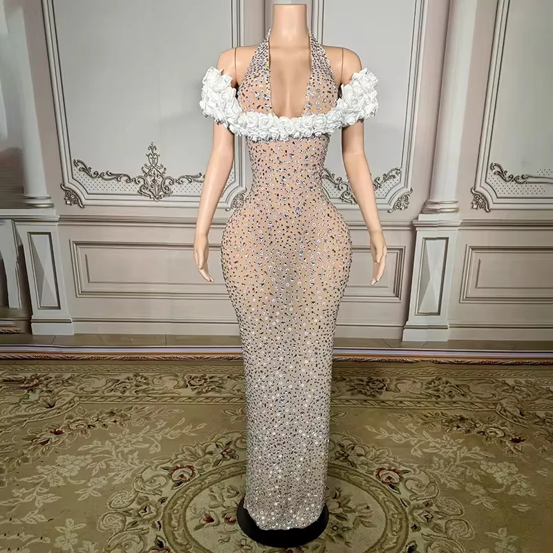 Elegant Women's Plus Size Floor-Length Maternity Dress Evening