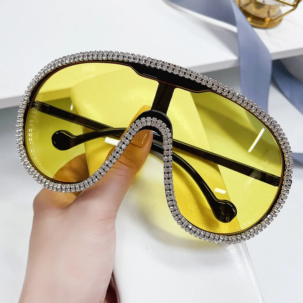 Yellow Oval Bulk Plastic Onepiece Lens High Quality Big Frame