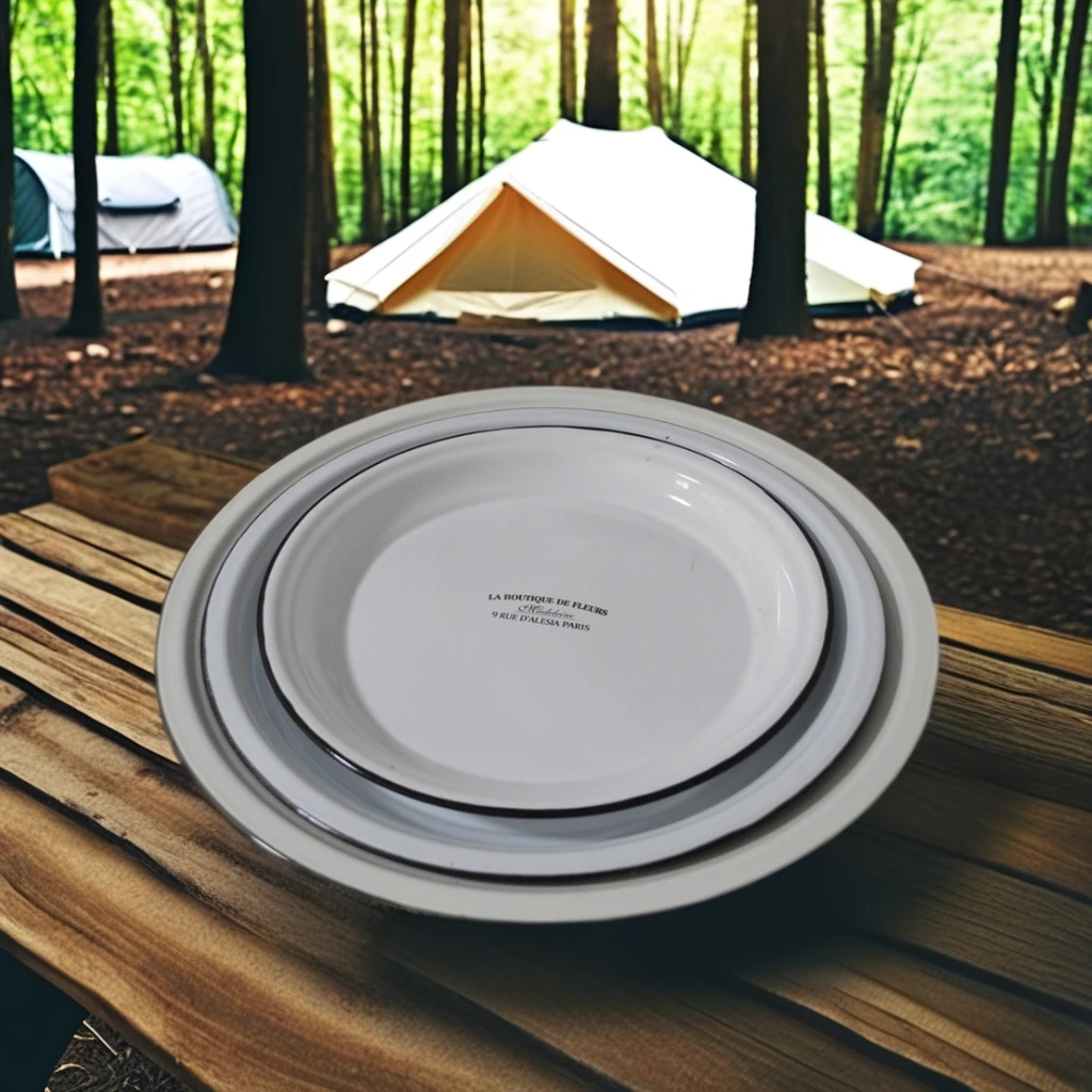 Прямая Продажа с фабрики эмалированный металлический поднос 30/35/40 см сервировочная тарелка для дома или кемпинга Узорчатая посуда для посуды