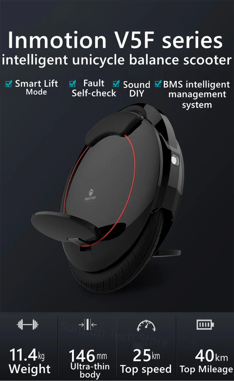 Unicycle Balance Car V5f Black Body Car Thinking Car Electric Unicycle