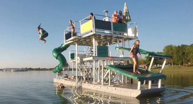 water slide for floating dock