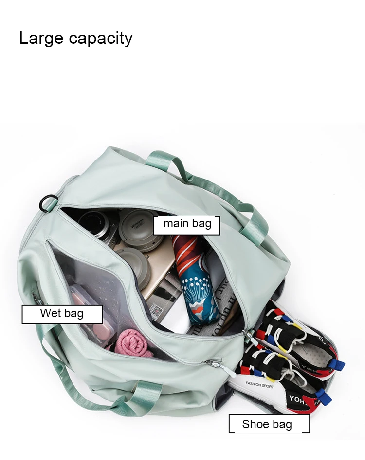 Women Yoga Swimming Dry Wet Separator Gym Bag Travel Sports Duffle Bag