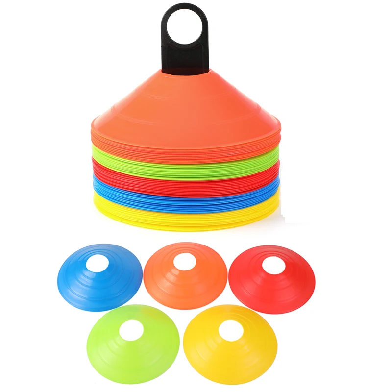 50pcs Flat Field Cones Non Slip Rubber Agility Markers Flat Field Cones