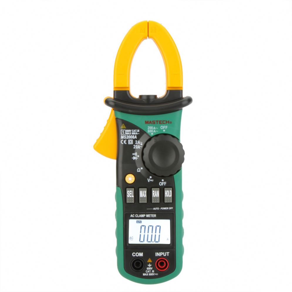 MASTECH MS2008A цифровые клещи Автоматический диапазон Амперметр Вольтметр Омметр с ЖК-подсветкой