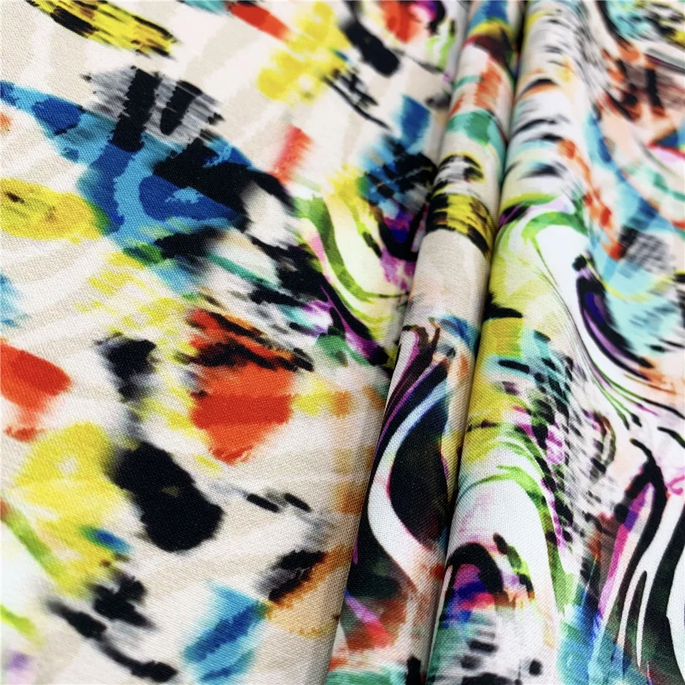 
 Йога ткань, 4-слойная трикотажная ткань на основе лайкры, с принтом на заказ  