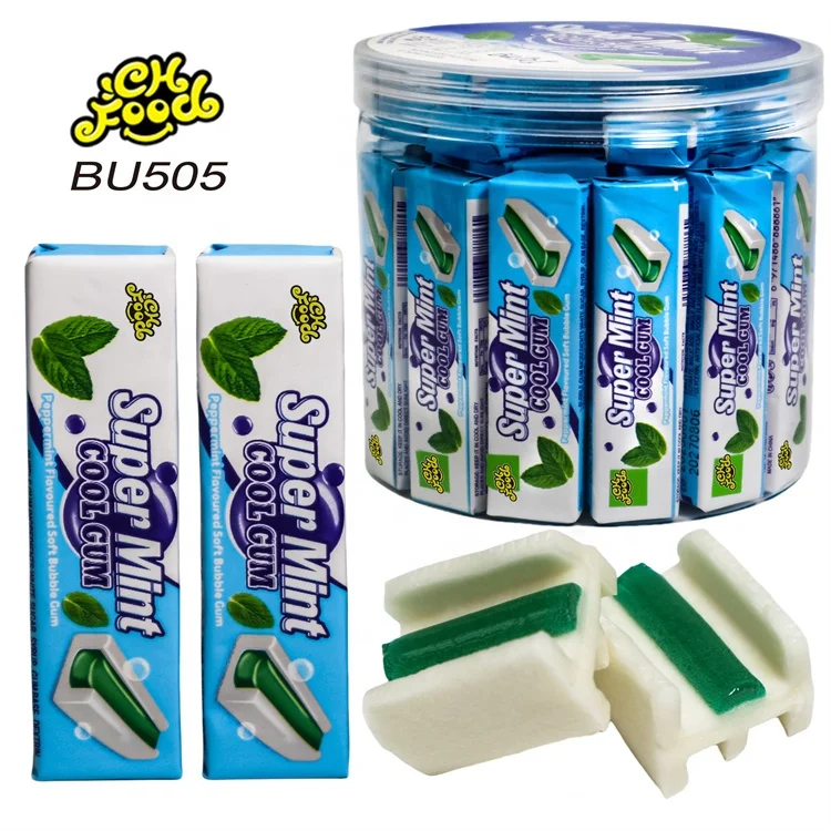 Custom Super Mint Cool Gum Wholesale Jelly Bubble Gum