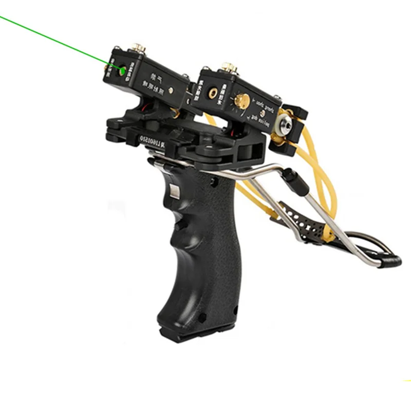 Laser targeting Slingshot Hunting Bow Outdoor Powerful Slingshot high-end Rubber Bands Folding Wrist Slingshot Catapult Outdoor