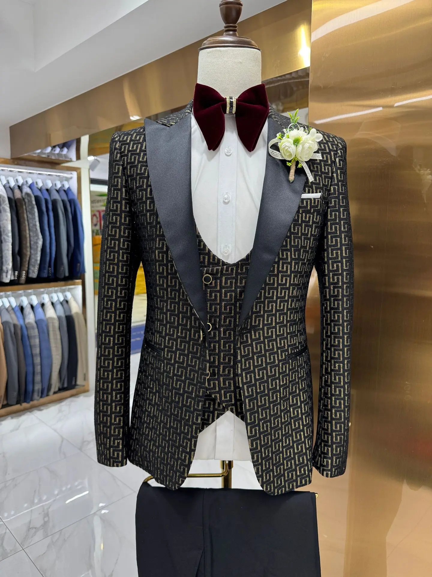 Blazer Homme Slim Fit Moderne Alphabet Impression - Veste Costume Printemps Automne Casual Avec Poches