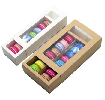Macaron Boxes for 8 and 16 White with Clear Display Window 25 pks Macarons Container or Packaging Box Donut in stock