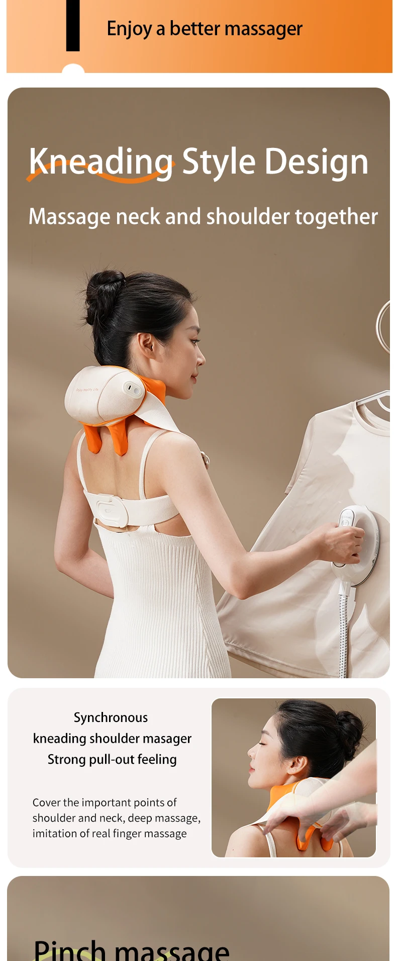2025 Latest Multifunctional Shiatsu Electric Neck and Shoulder Massager Body Heat Pain Care Product Targeted for Comfort Relax