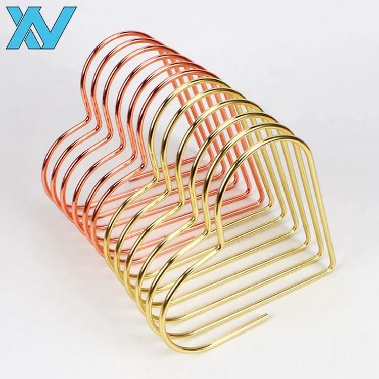Выдвижная металлическая подставка под книги с дизайном в форме сердца, подставка для книг из металлической проволоки (золотистый, розовое золото)