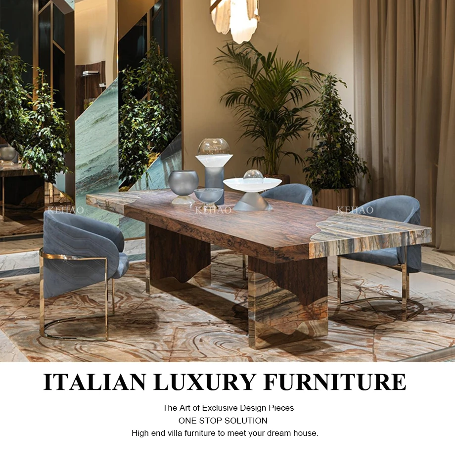 Modern Luxury Rectangular Dining Table Set 4 Seater 6 8 Dining Room ...