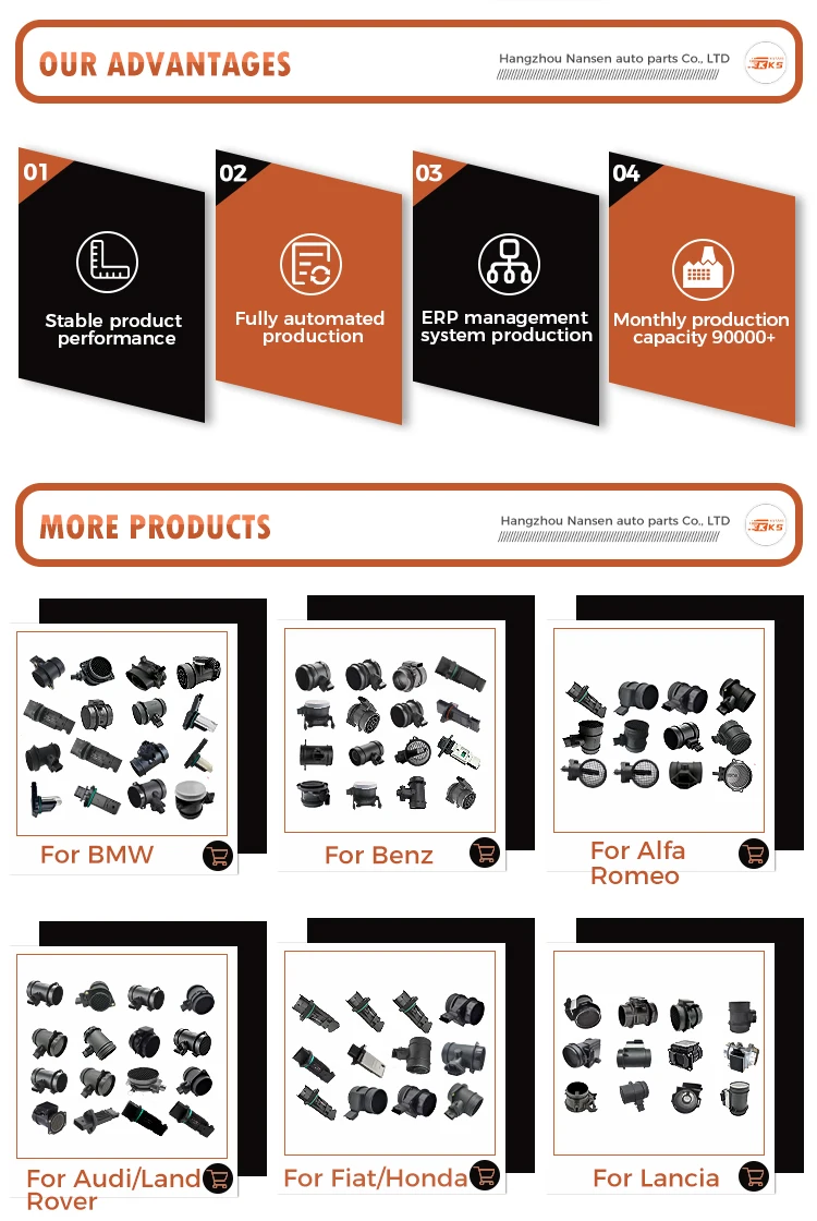059906461E Mass Air Flow Sensor 059906461EX 059906461A Fit for Audi 0281002429 MAF Sensor Airflow Meter factory