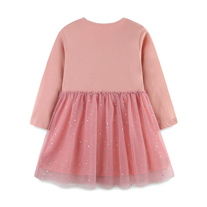 Children's dress 24 autumn girls long-sleeved gauze dress fashion cartoon embroidered casual princess dress