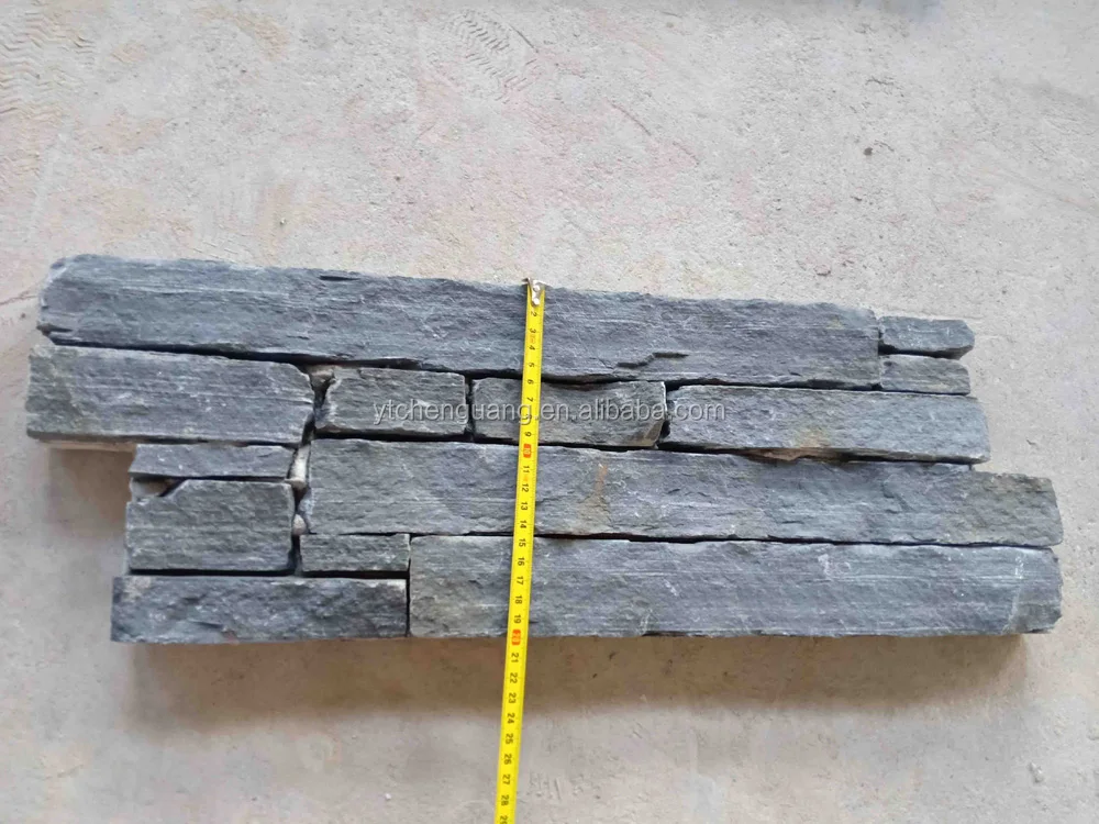Black Slate Stone Tile Cladding Stone Outdoor Wall Cladding