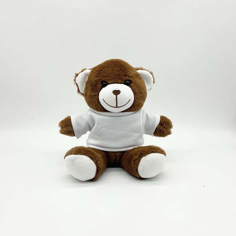 20cm Sublimated Brown Teddy Bear Plush Toys Customized Logo Plush Bear ...