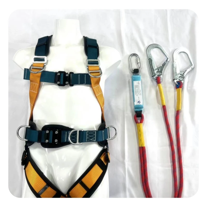 Safety Belt Safety Harness Fall Protection Full Body Roofing Harnesses with Shock Absorbing Lanyard