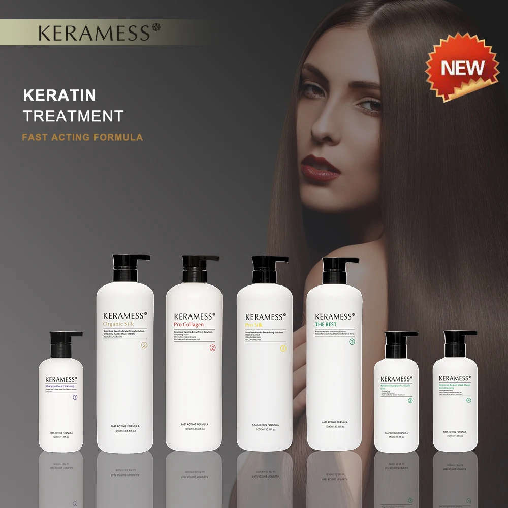 Italian Bio Keratin Hair Straightening Treatment Formaldehyde-Free Lasts 6 Months Organic Amino Acid Infused for Salon Smoothing