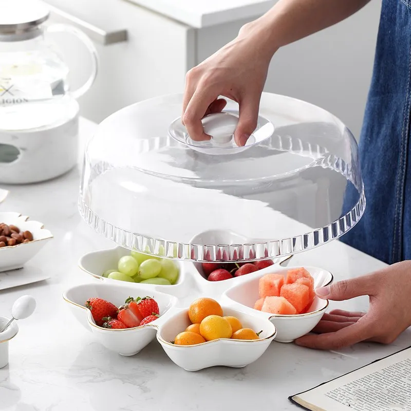 Visions 12 Clear PET Plastic Round Catering Tray High Dome Lid - 25/Case
