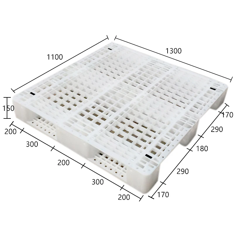 100% Virgin PP/HDPE material plastic pallets white plastic pallets for food 1300*1100*150mm