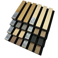 Sound Absorption Wood Veneer MDF Composite  Wall Slatted Soundproof Board Wooden Acoustic Panels