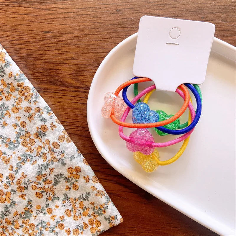 Korean Style Children Accessories Colorful Elastic Hair Rubber Band High Quality Rubber Band Children Hair Ties