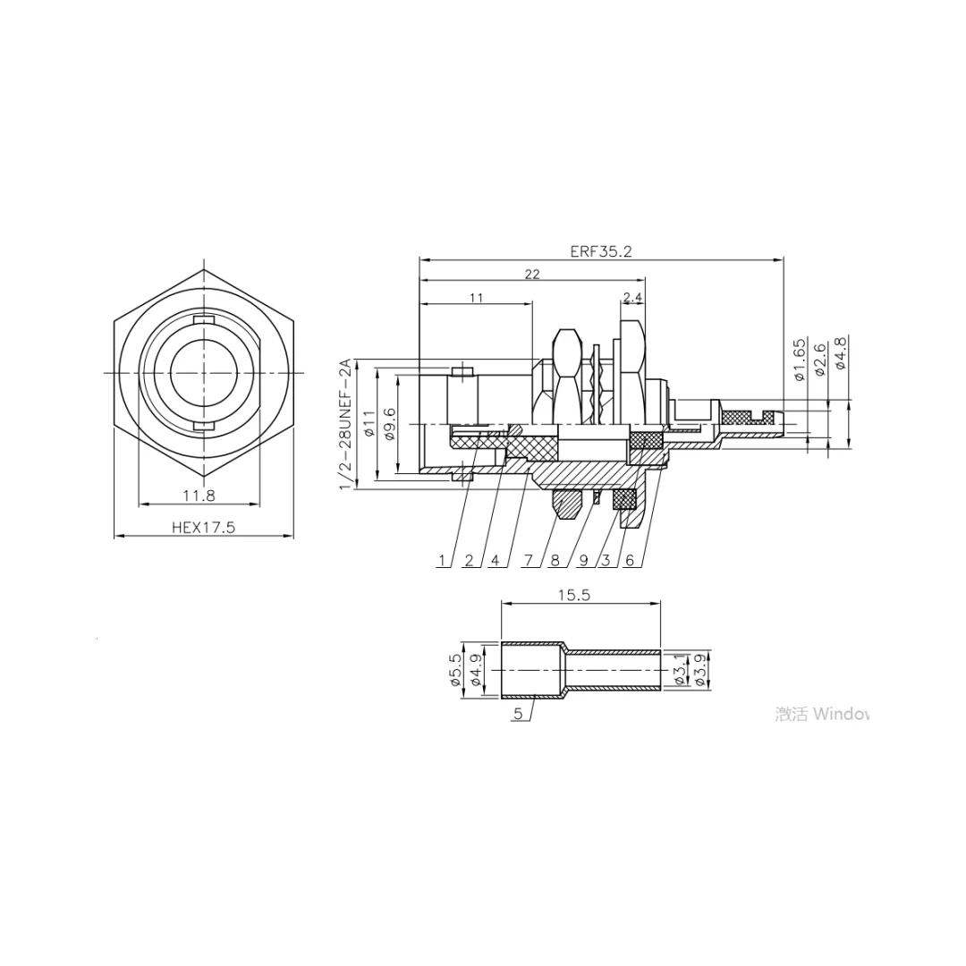 product wholesale bnc c ky15 big hexagon female jack bnc coaxial connector crimp rg316 cable for 4g outdoor-4