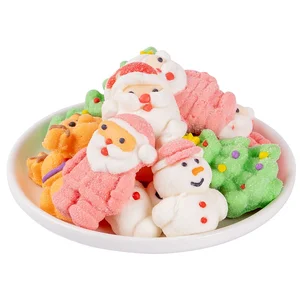 Cute Cartoon Christmas Marshmallow Candy Bag Fruity Flavored Snowman Santa Bulk Wholesale Selected for Fun Christmas Candies