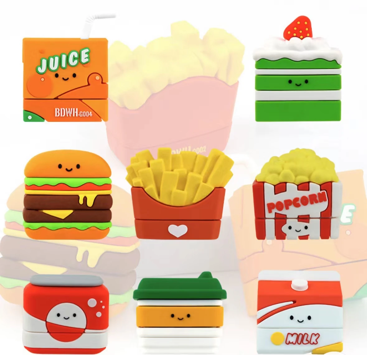 Cartoon Flash Stamp Name Squirrel Stamp Material Burger/french Fries