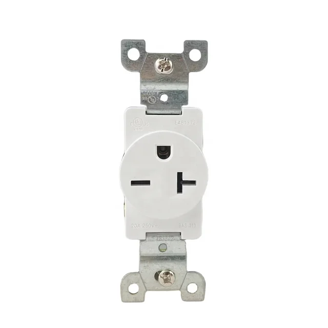 High Quality White 20 Amp Tamper Resistant Single Outlet/Receptacle