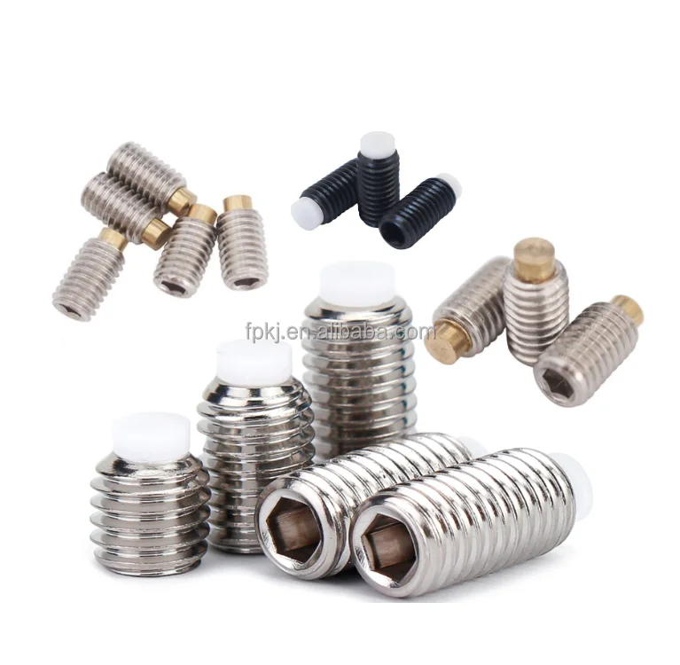 Small Ss304 White Red Green Nylon Tip Buffer Screws Brass Copper Head