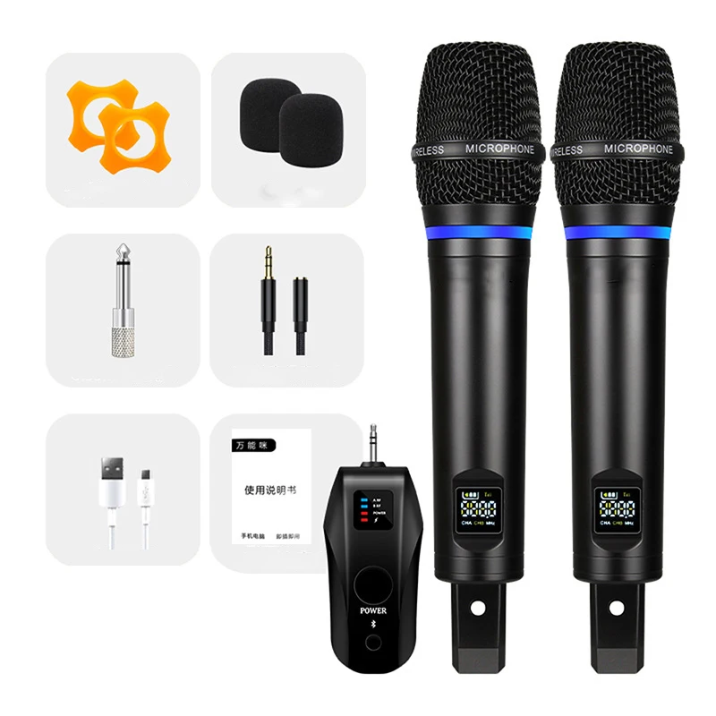 Portable Rechargeable Hand Microphone Cordless Dynamic Mic Professional