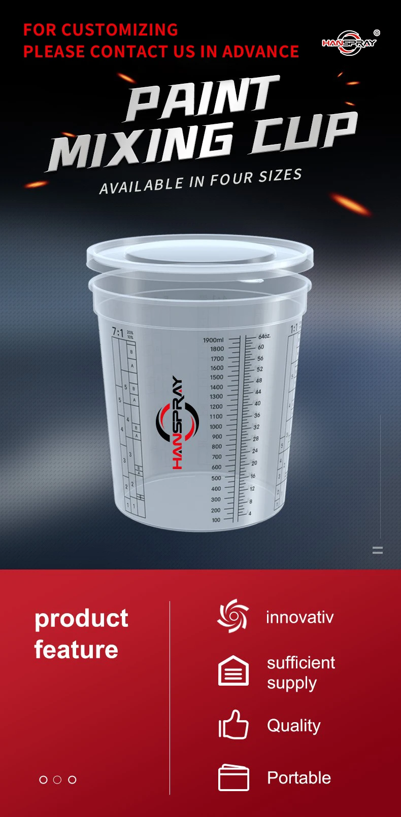 High Quality Car Paint Color Mixing System Paint Mixing Cups For Cars